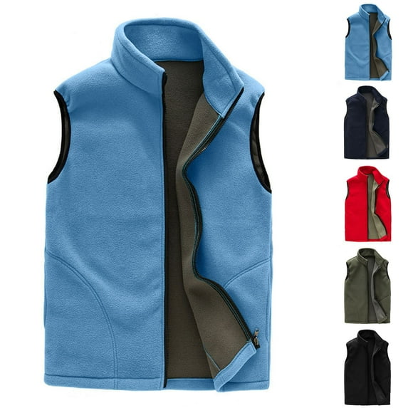 Fancifize Women's Fleece Vest with Pockets Solid Color Sleeveless Warm Jacket Lightweight Fall WInter Outwear for Casual Wear