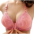 thumbnail image 1 of Fancifize Women's Front Closure Bras Full Coverage Push Up Lace Underwear No Underwire Unlined Bra, 1 of 5