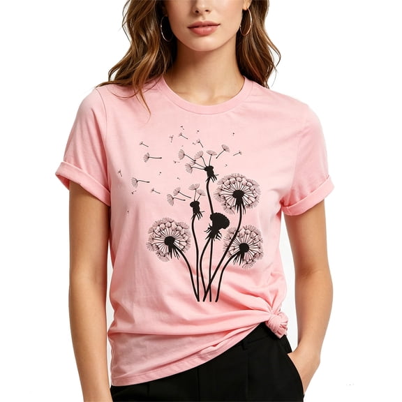 Fancifize Women's Graphic TShirts Pattern Print Short Sleeve Tee Tops Casual Crewneck Summer Tops Holiday Tee Shirt