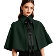 thumbnail image 1 of Fancifize Women's Halloween Shawl Gothic Medieval Renaissance Stand Collar Short Cloak Wraps with Tie for Party Holiday,Army Green, 1 of 1