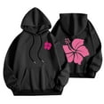thumbnail image 1 of Fancifize Women's Oversized Fleece Hoodies Sweatshirt Fall Fashion Floral Print Pullover Tops Causal Loose Long Sleeve Drawstring Outfits with Pocket, 1 of 5