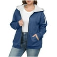 thumbnail image 1 of Fancifize Women's Plus Size Fleece Lined Shirt Casual Full Zip Up Jackets Fall Winter Coat Outwear with Hood for Women, 1 of 5