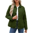 thumbnail image 1 of Fancifize Women's Quilted Jackets Long Sleeve Button Down Puffer Jacket Casual Outerwear Fall Winter Coats with Pockets, 1 of 5