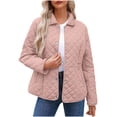 thumbnail image 1 of Fancifize Women's Quilted Jackets Long Sleeve Button Down Puffer Jacket Casual Outerwear Fall Winter Coats with Pockets, 1 of 5
