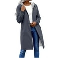 thumbnail image 1 of Fancifize Women's Rain Long Hooded Jacket Lightweight Waterproof Warm Winter Raincoat Casual Loose Hiking Outdoor Fall Outwear, 1 of 5