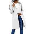 thumbnail image 1 of Fancifize Women's Rain Long Hooded Jacket Lightweight Waterproof Warm Winter Raincoat Casual Loose Hiking Outdoor Fall Outwear, 1 of 5