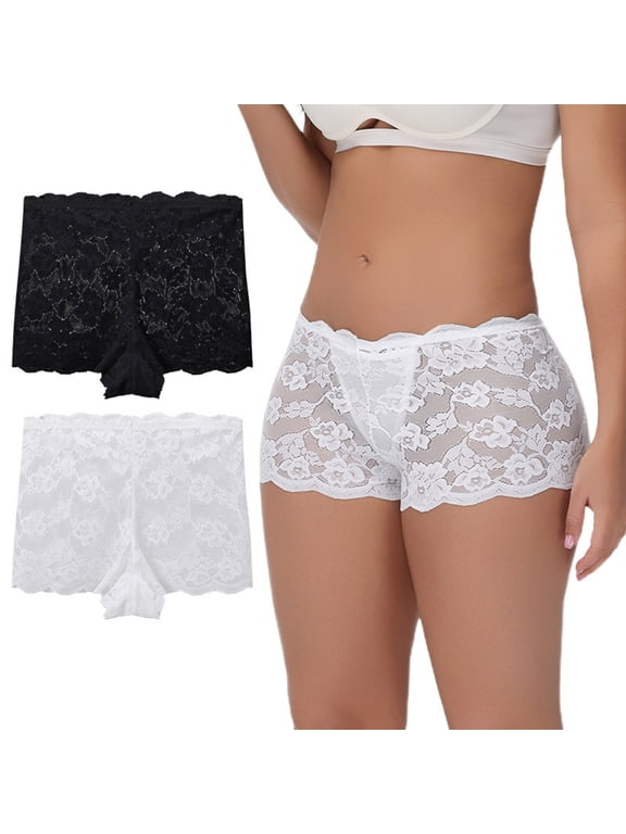 Women's Underwear Lace Boy Shorts Cheeky Breathable Panties Stretch Hipster Underwear for Women