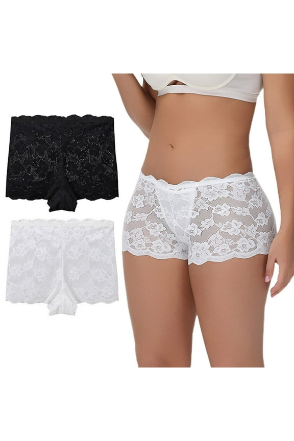 Women's Underwear Lace Boy Shorts Cheeky Breathable Panties Stretch Hipster Underwear for Women