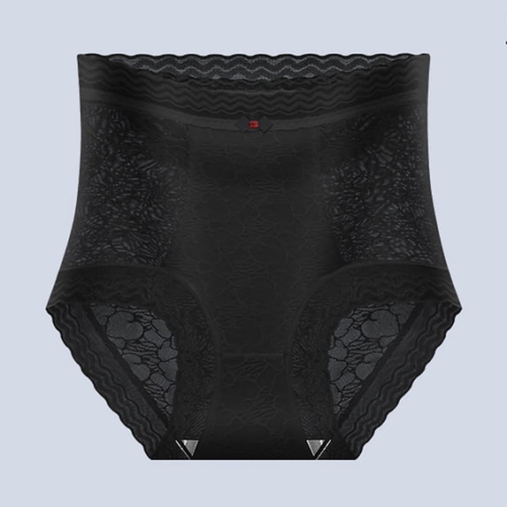 Fancifize Womens High Waist Underwear Soft Cotton Tummy Control Briefs Breathable Full Coverage Lace Panties