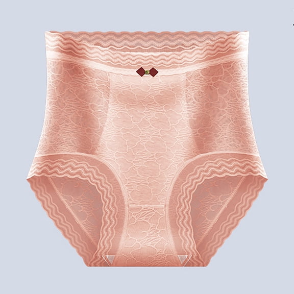 Fancifize Womens High Waist Underwear Soft Cotton Tummy Control Briefs Breathable Full Coverage Lace Panties