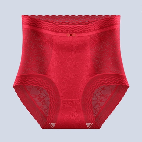 Fancifize Womens High Waist Underwear Soft Cotton Tummy Control Briefs Breathable Full Coverage Lace Panties