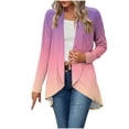 thumbnail image 1 of Fancifize Womens Lightweight Color Block Cardigan Fall Fashion Long Sleeve Casual Cardigans Open Front High Low Hem Loose Outwear, 1 of 5
