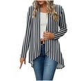 thumbnail image 1 of Fancifize Womens Lightweight Striped Cardigan Long Sleeve Casual High Low Hem Cardigans Open Front Fall Fashion Loose Outwear, 1 of 5