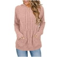 thumbnail image 1 of Fancifize Womens Ribbed Knit Sweaters Hoodies V Neck Long Sleeve Pullover Sweatshirts for Fall Trendy Outfits with Pocket, 1 of 5