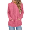 thumbnail image 1 of Fancifize Womens Ribbed Knit Sweaters Hoodies V Neck Long Sleeve Pullover Sweatshirts for Fall Trendy Outfits with Pocket, 1 of 5