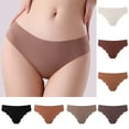 thumbnail image 1 of Fancifize Womens Seamless Underwear Comfortable No Show Panties Ladies Invisibles Briefs Sexy Soft Bikini Hipster Underwear,7-Pack,XL,Black, 1 of 11