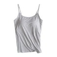 thumbnail image 1 of Fancifize Womens Tank Tops with Built in Bra Casual Crew Neck Sleeveless Ribbed Knit Workout Basic Shirts Summer Yoga Camisole Clothes, 1 of 5