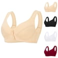 thumbnail image 1 of Fancifize Womens Wireless Front Closure Daisy Bra Push Up No Underwire Full Coverage Breathable Comfort Everyday Bralette, 1 of 5