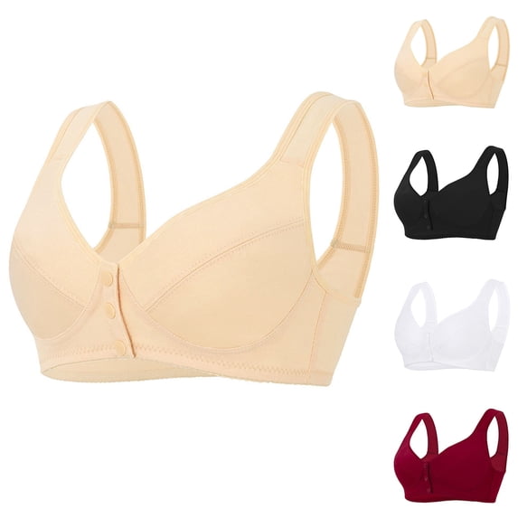 Fancifize Womens Wireless Front Closure Daisy Bra Push Up No Underwire Full Coverage Breathable Comfort Everyday Bralette