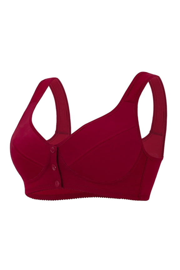 Womens Wireless Front Closure Daisy Bra Push Up No Underwire Full Coverage Breathable Comfort Everyday Bralette