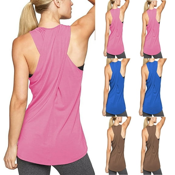 Fancifize Workout Tank Top for Women - Soft and Stretchy Seamless Exercise Sports Shirts Cross Back Yoga Top for Pilates Gym