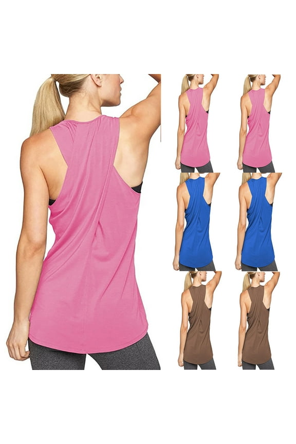 Workout Tank Top for Women - Soft and Stretchy Seamless Exercise Sports Shirts Cross Back Yoga Top for Pilates Gym