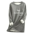 thumbnail image 1 of Fancifize Yes I'm Still Freezing Sweatshirts Women Sherpa Fleece Lined Shirt Long Sleeve Crew Neck Graphic Pullover Tops Casual Fall Winter Warm Outwear, 1 of 4