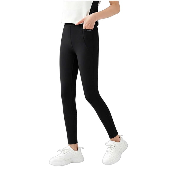 Fancifize Yoga Leggings for Teen Girls Kids Stretch Slim Leg Workout Trousers with Pockets Size 3-15 Years