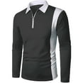 thumbnail image 1 of Fancifize Zipper Golf Shirts Men Long Sleeve Collared Tennis Shirt Mens Color Block Breathable Casual Sport Golf Tops Outdoor, 1 of 5