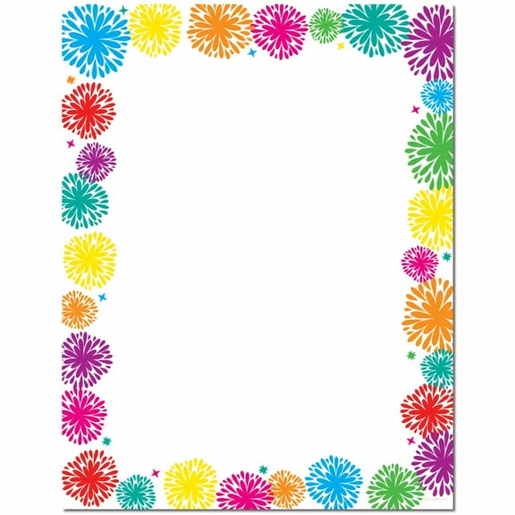 Fanciful Fireworks Letterhead Laser & Inkjet Printer Paper, 100 Sheet Pack
