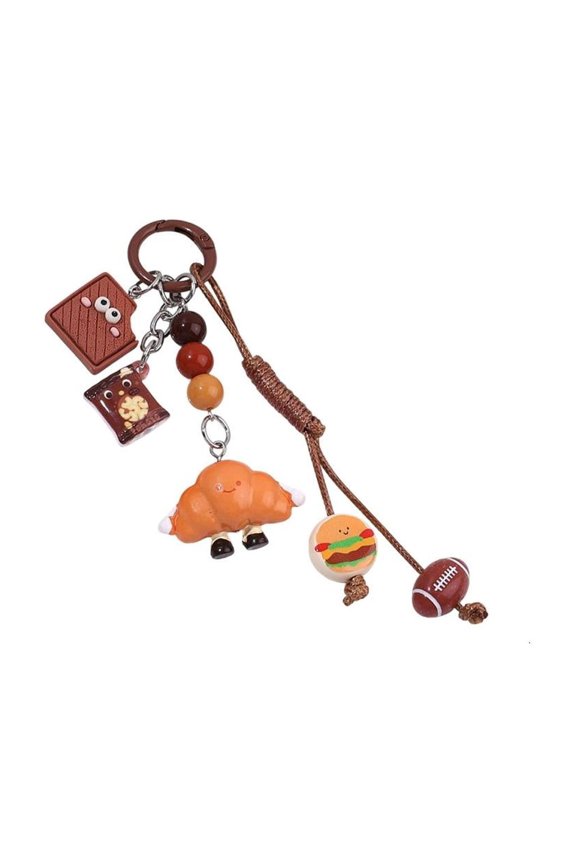 Fanciful Hamburger Cookie Keychain Mixture Rosin Bag Deck Travel Addition