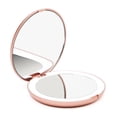 thumbnail image 1 of Fancii Lumi LED Lighted Compact Makeup Mirror for Travel, 1X/10X Magnifying, 5-inch, Rose Gold, 1 of 7