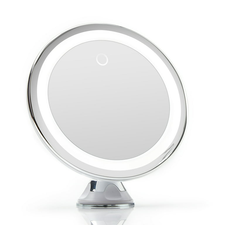 Fancii Luna 10x Suction Magnifying Makeup Mirror for Bathrooms and Travel,  Chrome 