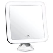 Fancii Mira 10X Magnifying Mirror with Light, Natural Daylight LED, 6.5" Wide, Suction Cup, Square