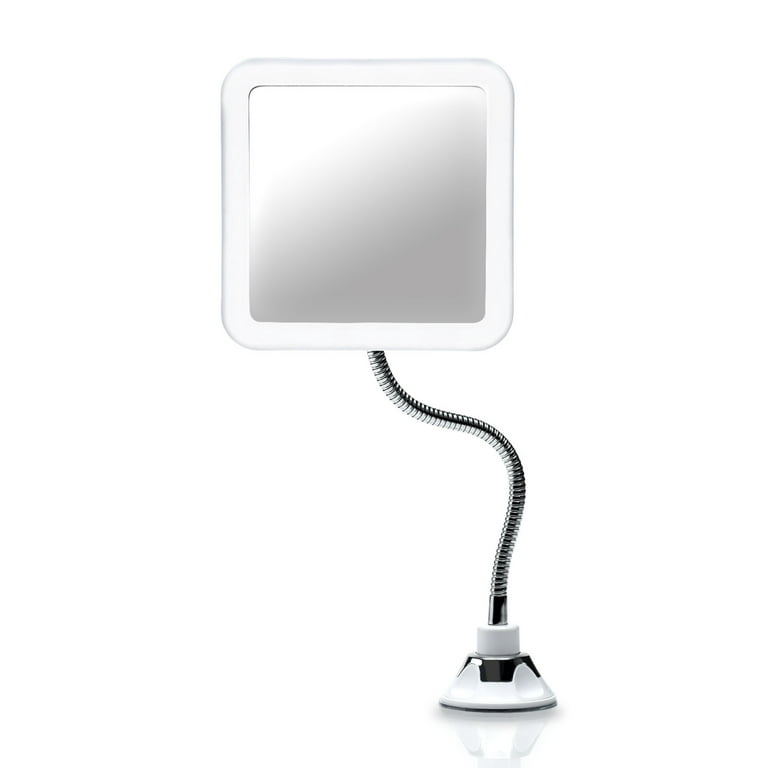 Fancii Flexible Magnifying Mirror 10x with LED Light and Gooseneck, Lighted Travel Makeup Mirror, Lock Suction, Natural Daylight