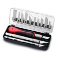 thumbnail image 1 of Fancii Precision Craft Knife Set 16 Pieces - Professional Razor Sharp Knives for Art, Hobby, Scrapbooking and Sculpture - Includes Stencil, Fine Point, Scoring, Chiseling Blades, 1 of 14