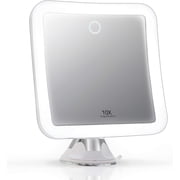Fancii Mira 2 Rechargeable 10x Magnifying Mirror with 3 LED Light Settings, Dimmable Touch Light, Locking Suction Mount, Lighted Mirror for Bathroom or Travel
