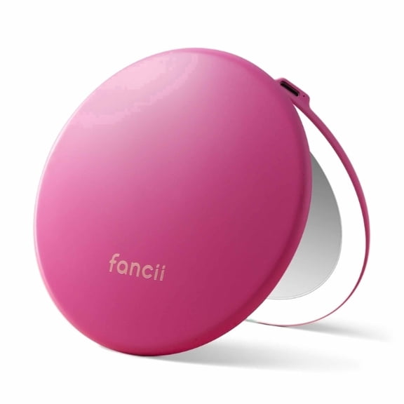 Fancii Taylor LED Lighted Travel Makeup Mirror, Rechargeable, 10x/1x Magnifying & 3 Light Settings - Compact, Portable, Large 5-inch Wide, for Handbag and Purses (Magnolia Burst)