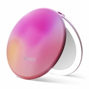 Fancii Taylor LED Lighted Travel Makeup Mirror, Rechargeable, 10x/1x Magnifying & 3 Light Settings - Compact, Portable, Large 5-inch Wide, for Handbag and Purses Berry Lemonade