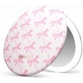thumbnail image 1 of Fancii Taylor LED Lighted Travel Makeup Mirror, Rechargeable, 10x/1x Magnifying & 3 Light Settings - Compact, Portable, Large 5-inch Wide, for Handbag and Purses (Rosette Ribbon), 1 of 8