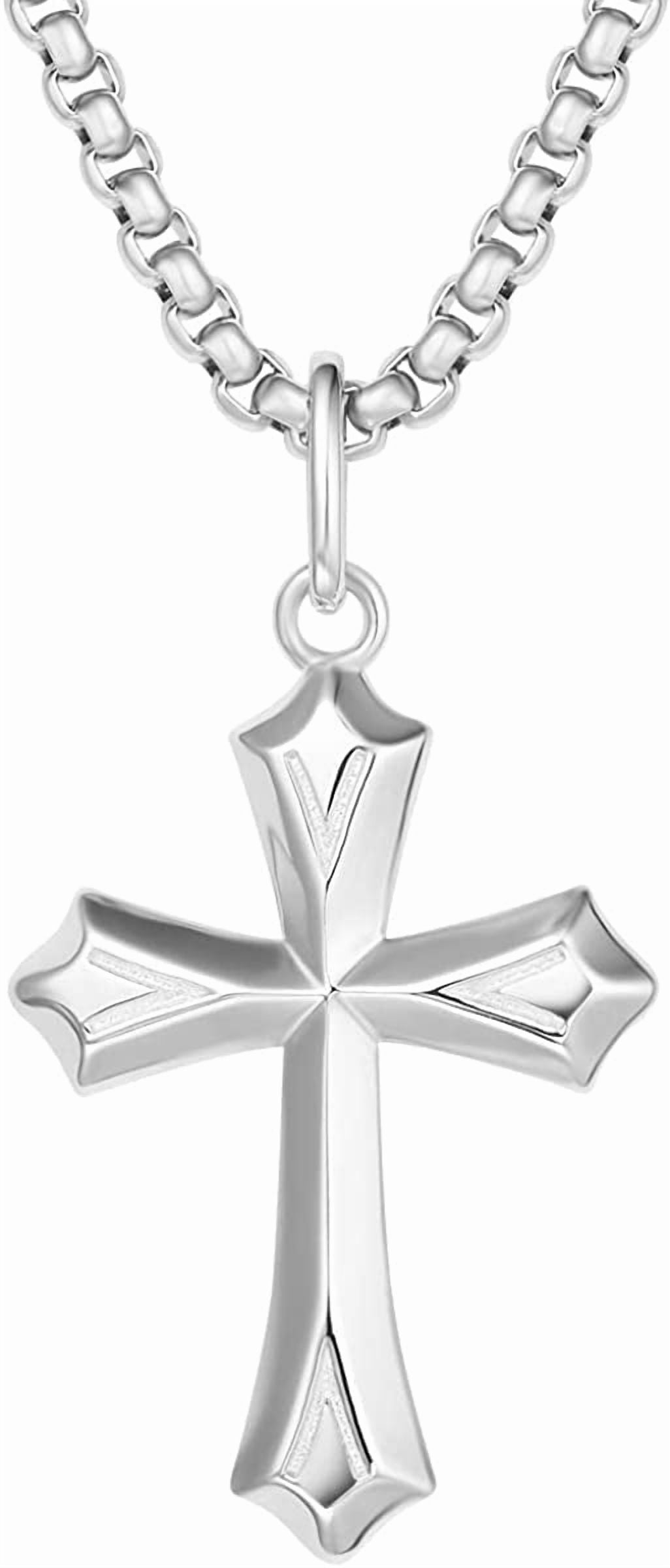 Fancime Gold Plated 925 Sterling Silver Edgy Gothic Cross Pendant