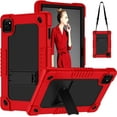 thumbnail image 1 of Fancing for Callsky-Tab Cpad 10 Tablet Case,Shockproof Kids Rugged with Kickstand Shoulder Strap Heavy Duty Hybrid Cover for Callsky-Tab Ctab 10 Tablet/for Callsky-Tab Cpad 10 10.1 inch(Red/Black), 1 of 9
