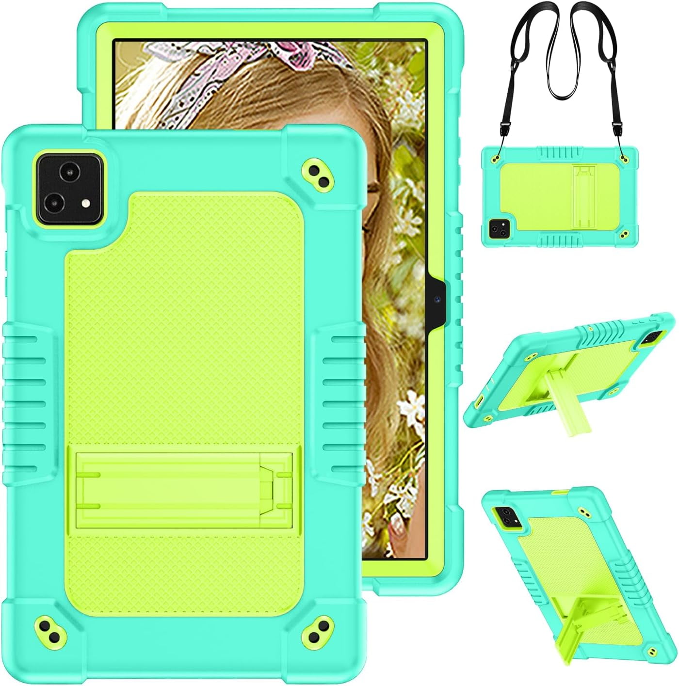 Custodia Mignova Per T-Mobile Revvl Tab 5G 2024, Antishock Con Cavalletto, Nera