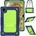 thumbnail image 1 of Fancing Case for T-Mobile Revvl Tab 5G 2023 Released Tablet,Shoulder Strap Soft Silicone & Hard Back Hybrid Shockproof Kids Friendly Protective Case for REVVL TAB 5G 2023 Released (Navy+Green), 1 of 6
