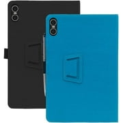 Fancing Case for TECLAST P30T Tablet,for Teclast P30 Tablet Case,PU Leather Folio Folding Stand Protective Case with Pencil Holder&Wrist Strap Cover for TECLAST P30/P30T 10.1 inch 2023(Black+Blue)