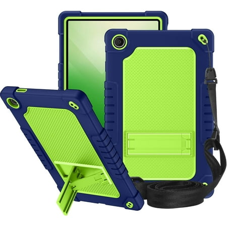 Fancing Case for Walmart Onn 11 Tablet Pro (Model:100110027),Heavy Duty Shockproof Shoulder Strap Hybrid Kids Friendly Case for Walmart Onn 11 Inch Pro (Model:100110027) 2023 Tablet(Navy/Green)