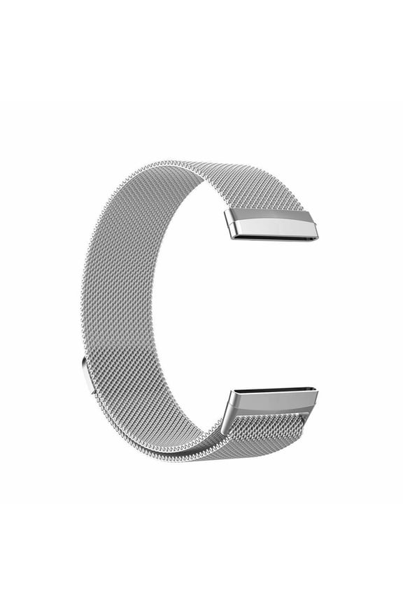Fancing Compatible with Fitbit Versa 4/Versa 3/Versa Sense/Versa Sense 2 Bands, Magnetic Stainless Steel Milanese Loop Watch band Metal Replacement Strap Bracelet Wrist Band for Men/Women(Silver)