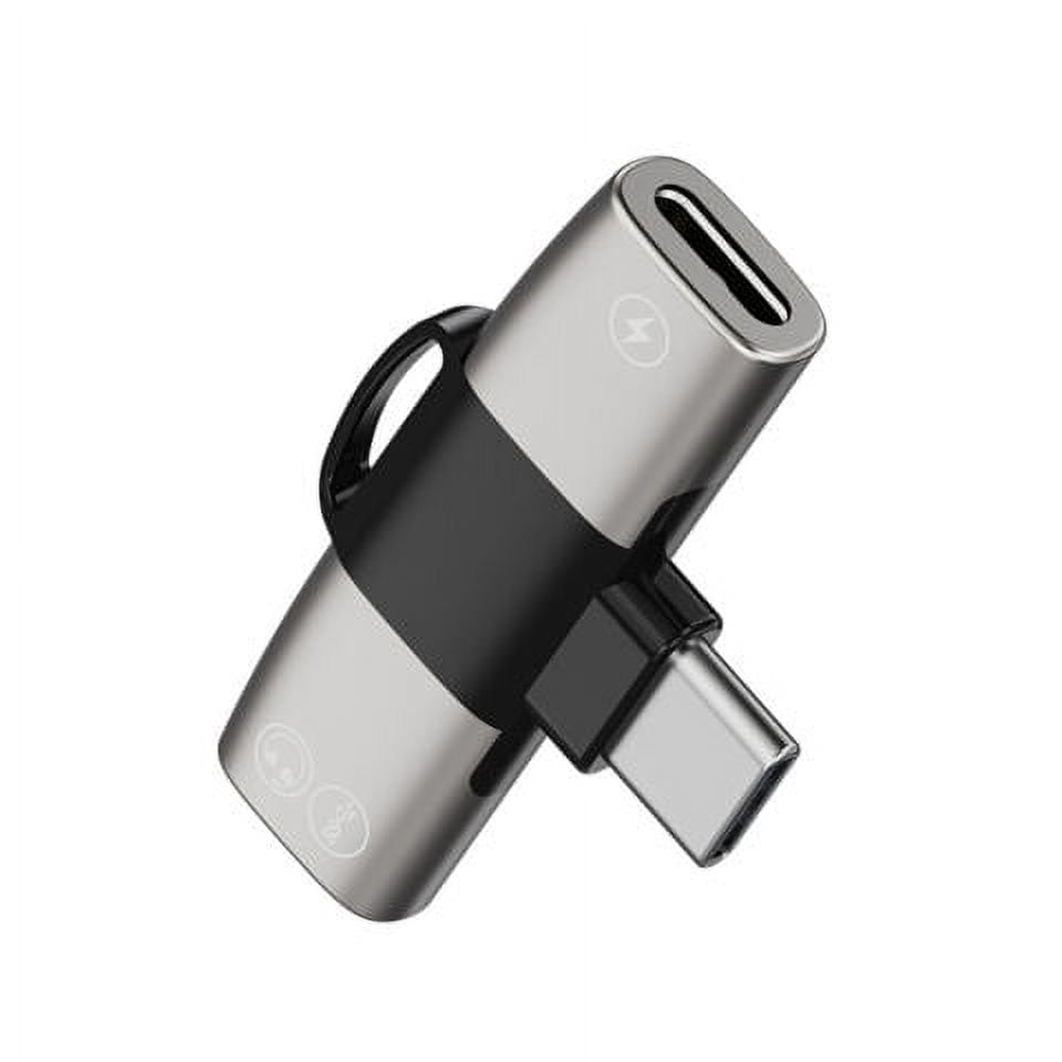 Fancing Dual USB C Headphone and Charger Adapter, 2in1 Type C Audio Adapter with Fast Charging
