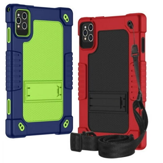 Fancing for MEIZE D115 10.1 inch Case,for KADYBE D115 Tablet Case,Shockproof Kids Case with Shoulder Strap for kimlok Android 13 14/DOMATON D105/MEIZE D115/KADYBE D115/Qukenk 10.1inch(Red+Navy)