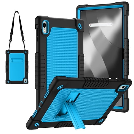 Fancing for Onn 12.1 Inch Pro Tablet 2024 Model Case/Onn 12.1" Tablet Pro 100146663 Case,Kids Shockproof Case with Shoulder Strap for Walmart Onn 12.1" Tablet Pro (2024 Model:100146663)(Black/Blue)